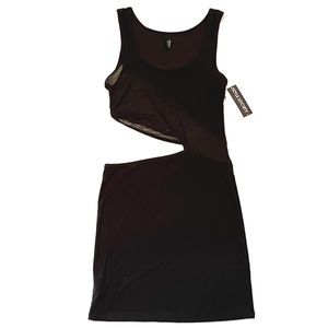 Style Society Mesh Cutout Dress Black Stretchy Small Cocktail Club Sexy Party